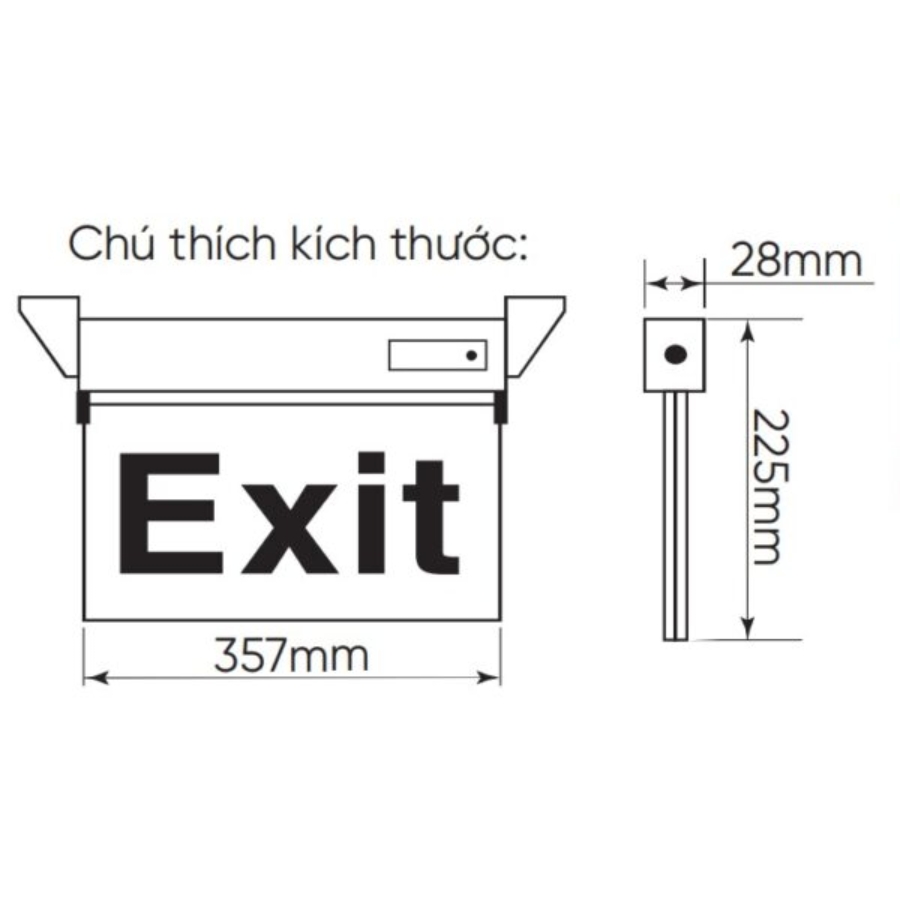 Đèn led thoát hiểm 2 mặt chỉ 2 hướng trái - phải 3W EX-P MPE - Thiết bị điện Mai Linh Electric
