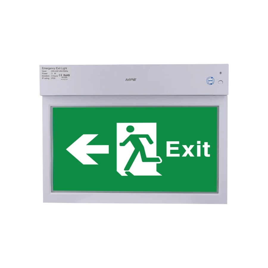 Đèn led thoát hiểm Exit đa năng đèn báo 1 mặt trái 3W - EXL/M MPE - Thiết bị điện Mai Linh Electric