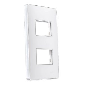 Mặt dùng cho 2 thiết bị viền bạc mã A602S MPE - Thiết bị điện Mai Linh Electric