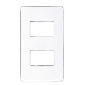Mặt dùng cho 2 thiết bị viền bạc mã A602S MPE - Thiết bị điện Mai Linh Electric