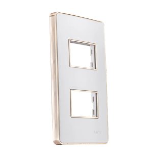 Mặt dùng cho 2 thiết bị viền vàng mã A602G MPE - Thiết bị điện Mai Linh Electric