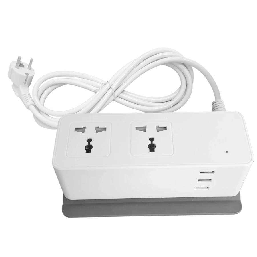 Ổ cắm di động 2 ổ cắm đơn đa năng tích hợp 3 cổng sạc USB mã AM2S-3USB MPE