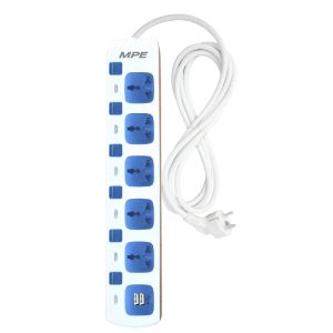 Ổ cắm di động 5 ổ cắm đa năng tích hợp 2 cổng sạc USB mã AM5S-2USB MPE - Thiết bị điện Mai Linh Electric