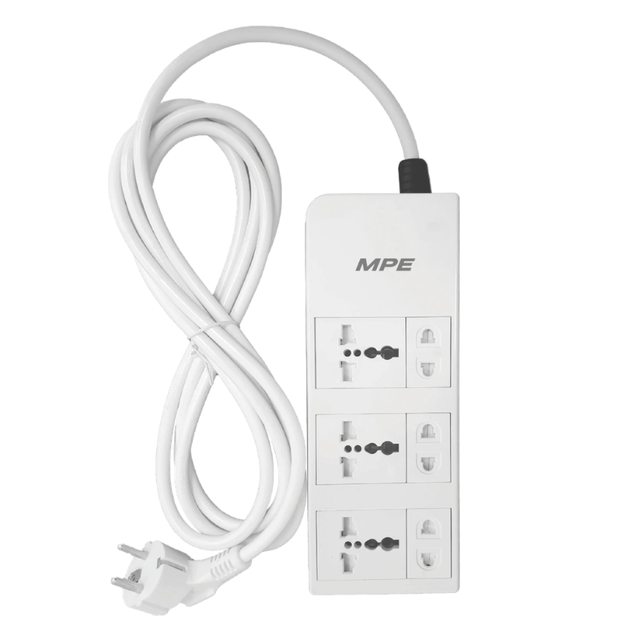 Ổ cắm di động 6 ổ cắm - đơn 2 chấu & đơn đa năng AM6S2 MPE - Thiết bị điện Mai Linh Electric
