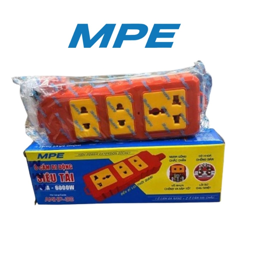 Ổ cắm di động siêu tải 1 ổ cắm đa năng 2 ổ cắm 2 chấu mã AMHP-3S MPE - Ảnh 2