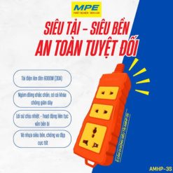 Ổ cắm di động siêu tải 1 ổ cắm đa năng 2 ổ cắm 2 chấu mã AMHP-3S MPE - Thiết bị điện Mai Linh Electric