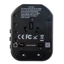Ổ cắm du lịch đa năng - chân cắm kiểu Châu Âu - Úc - Mỹ - Tích hợp 2 sạc USB mã TA5 MPE - Thiết bị điện Mai Linh Electric