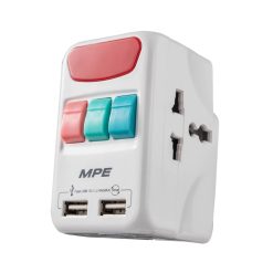 Ổ cắm du lịch đa năng tích hợp 2 cổng USB mã TA4 MPE - Thiết bị điện Mai Linh Electric