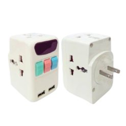 Ổ cắm du lịch đa năng tích hợp 2 cổng USB mã TA4 MPE - Thiết bị điện Mai Linh Electric
