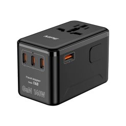 Ổ cắm du lịch đa năng tích hợp 3 cổng USB-C và 1 cổng USB-A sạc nhanh GaN 140W mã TA8 MPE - Thiết bị điện Mai Linh Electric