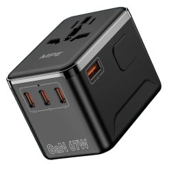 Ổ cắm du lịch đa năng tích hợp 3 cổng USB-C và 1 cổng USB-A sạc nhanh GaN 67W mã TA6 MPE - Thiết bị điện Mai Linh Electric