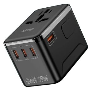 Ổ cắm du lịch đa năng tích hợp 3 cổng USB-C và 1 cổng USB-A sạc nhanh GaN 67W mã TA6 MPE - Thiết bị điện Mai Linh Electric