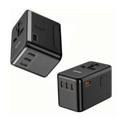 Ổ cắm du lịch đa năng tích hợp 3 cổng USB-C và 1 cổng USB-A sạc nhanh GaN 67W mã TA6 MPE - Thiết bị điện Mai Linh Electric