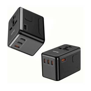Ổ cắm du lịch đa năng tích hợp 3 cổng USB-C và 1 cổng USB-A sạc nhanh GaN 67W mã TA6 MPE - Thiết bị điện Mai Linh Electric