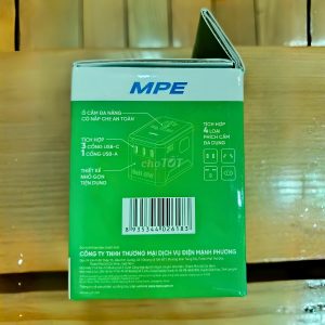Ổ cắm du lịch đa năng tích hợp 3 cổng USB-C và 1 cổng USB-A sạc nhanh GaN 67W mã TA6 MPE - Thiết bị điện Mai Linh Electric