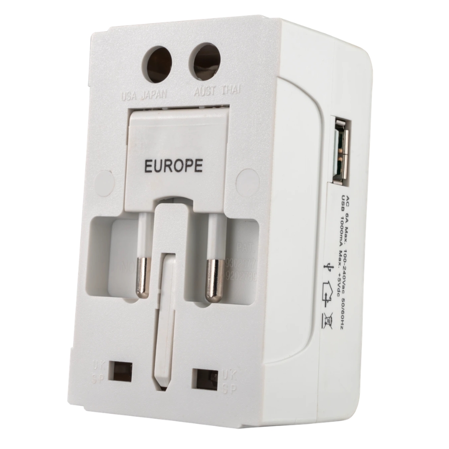 Ổ cắm du lịch tích hợp cổng USB mã TA2 MPE - Thiết bị điện Mai Linh Electric