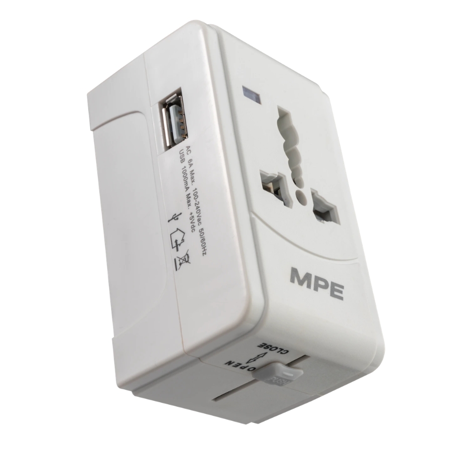 Ổ cắm du lịch tích hợp cổng USB mã TA2 MPE - Thiết bị điện Mai Linh Electric