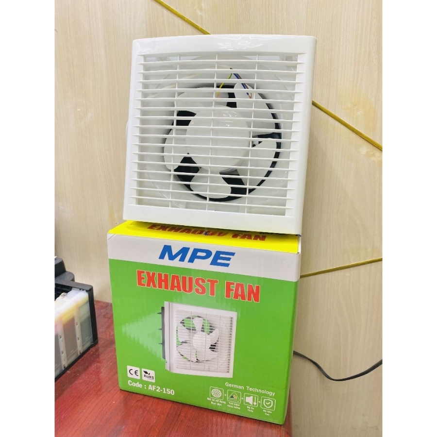 Quạt hút âm tường mô tơ bạc đạn mặt vuông đục lỗ tường 192mm mã AF2-150 MPE - Thiết bị điện Mai Linh Electric
