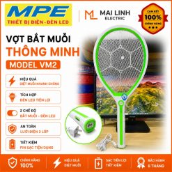 Vợt muỗi có 2 chế độ hoạt động - Tích hợp đèn led chiếu sáng VM2 MPE - Thiết bị điện Mai Linh Electric