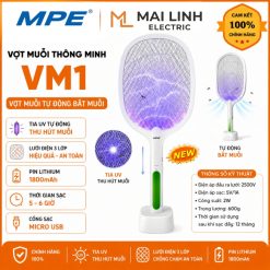 Vợt muỗi thông minh có đèn LED tự bắt muỗi VM1 MPE - Thiết bị điện Mai Linh Electric