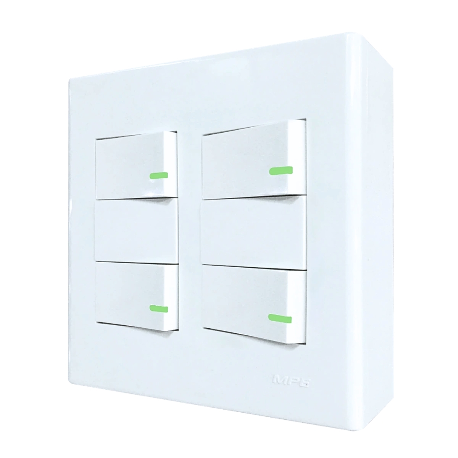 Bộ công tắc đôi 4 công tắc và đế nổi đôi vặn vít A60B24V MPE - Thiết bị điện Mai Linh Electric