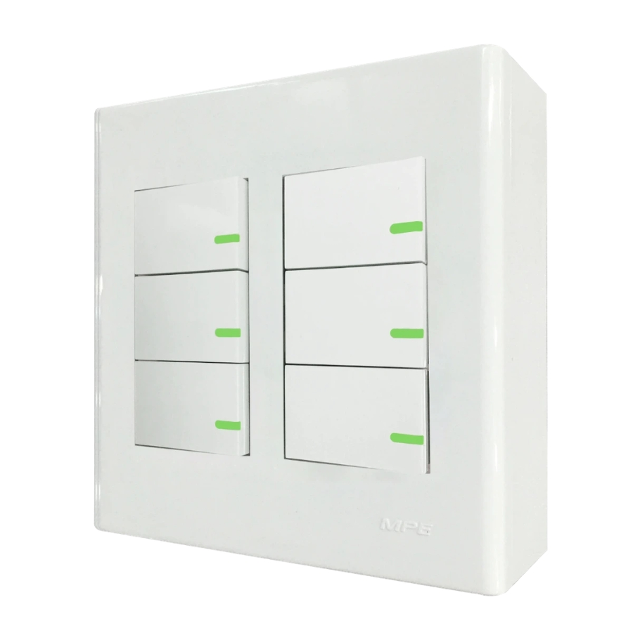 Bộ công tắc đôi 6 công tắc và đế nổi đôi A60B26N MPE - Thiết bị điện Mai Linh Electric