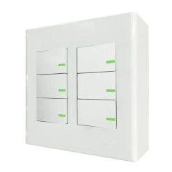 Bộ công tắc đôi 6 công tắc và đế nổi đôi vặn vít A60B26V MPE - Thiết bị điện Mai Linh Electric