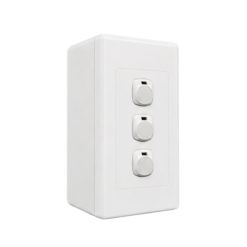 Bộ công tắc đơn - 3 công tắc và đế nổi đơn A20B13N MPE - Thiết bị điện Mai Linh Electric