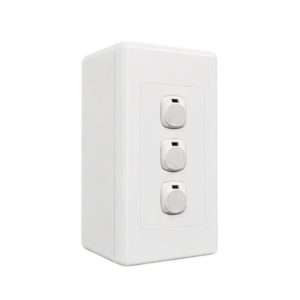 Bộ công tắc đơn - 3 công tắc và đế nổi đơn A20B13N MPE - Thiết bị điện Mai Linh Electric
