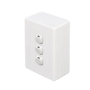 Bộ công tắc đơn - 3 công tắc và đế nổi đơn A20B13N MPE - Thiết bị điện Mai Linh Electric