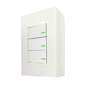 Bộ công tắc đơn 3 công tắc và đế nổi đơn mã A60B13N MPE - Thiết bị điện Mai Linh Electric