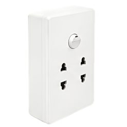 Bộ công tắc ổ cắm đơn - 1 công tắc tích hợp 2 ổ cắm 2 chấu và đế nổi đơn A20B12U1N MPE - Thiết bị điện Mai Linh Electric