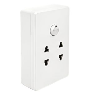 Bộ công tắc ổ cắm đơn - 1 công tắc tích hợp 2 ổ cắm 2 chấu và đế nổi đơn A20B12U1N MPE - Thiết bị điện Mai Linh Electric