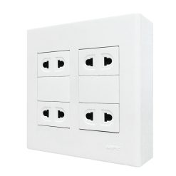 Bộ ổ cắm đôi 4 ổ cắm 2 chấu và đế nổi đôi A60B24U MPE - Thiết bị điện Mai Linh Electric