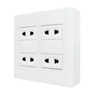 Bộ ổ cắm đôi 4 ổ cắm 2 chấu và đế nổi đôi A60B24U MPE - Thiết bị điện Mai Linh Electric