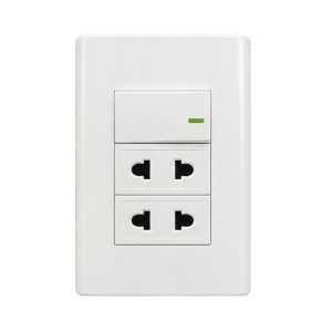 Bộ ổ cắm đơn - 1 công tắc và 2 ổ cắm đơn vặn vít A60B12U1V MPE - Thiết bị điện Mai Linh Electric