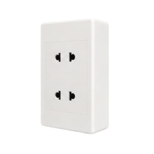 Bộ ổ cắm đơn - 2 ổ cắm 2 chấu và đế nổi đơn A20B12U MPE - Thiết bị điện Mai Linh Electric