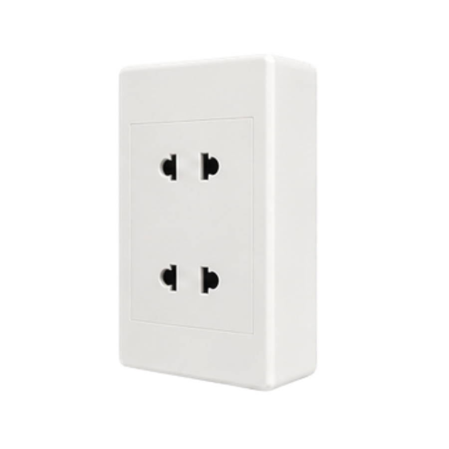 Bộ ổ cắm đơn - 2 ổ cắm 2 chấu và đế nổi đơn A20B12U MPE - Thiết bị điện Mai Linh Electric