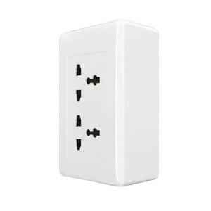 Bộ ổ cắm đơn - 2 ổ cắm đa năng và đế nổi đơn A20B12UM MPE - Thiết bị điện Mai Linh Electric