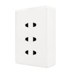 Bộ ổ cắm đơn - 3 ổ cắm 2 chấu và đế nổi đơn A20B13U MPE - Thiết bị điện Mai Linh Electric