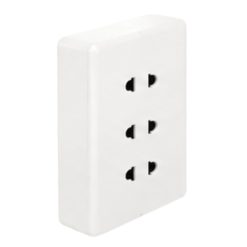 Bộ ổ cắm đơn - 3 ổ cắm 2 chấu và đế nổi đơn A20B13U MPE - Thiết bị điện Mai Linh Electric