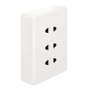 Bộ ổ cắm đơn - 3 ổ cắm 2 chấu và đế nổi đơn A20B13U MPE - Thiết bị điện Mai Linh Electric