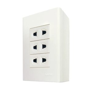 Bộ ổ cắm đơn 3 ổ cắm 2 chấu và đế nổi đơn vặn vít A60B13UV MPE - Thiết bị điện Mai Linh Electric