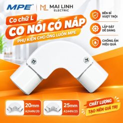 Co chữ L - Co nối 20mm có nắp - Phụ kiện cho ống luồn mã A244N/20 MPE - Thiết bị điện Mai Linh Electric