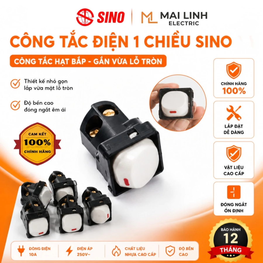 Công tắc 1 chiều 10A mã A30/1 MPE - Thiết bị điện Mai Linh Electric