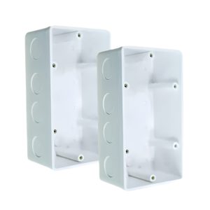 Hộp đế nhựa vuông đôi kiểu Anh A157V2 MPE - Thiết bị điện Mai Linh Electric