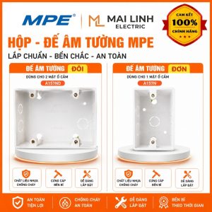 Hộp nhựa âm tường đơn - Đế âm tường đơn A157N MPE - Thiết bị điện Mai Linh Electric