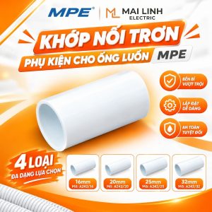 Khớp nối trơn 20mm - Phụ kiện cho ống luồn mã A242/20 MPE - Thiết bị điện Mai Linh Electric