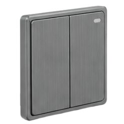 Mặt 2 công tắc 1 chiều 16A - 250V màu xám S702-GY MPE - Thiết bị điện Mai Linh Electric