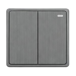 Mặt 2 công tắc 1 chiều 16A - 250V màu xám S702-GY MPE - Thiết bị điện Mai Linh Electric
